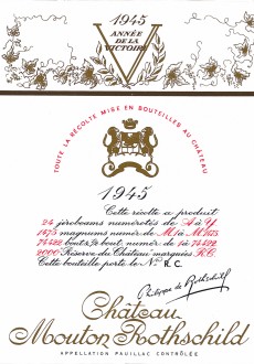 Etiquette Mouton Rothschild 1945