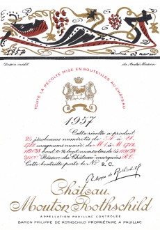 Etiquette Mouton Rothschild 1957