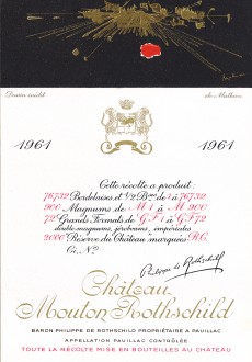 Etiquette Mouton Rothschild 1961