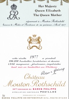 Etiquette Mouton Rothschild 1977
