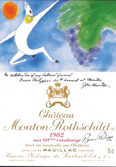John Huston - Etiquette Mouton Rothschild 1982