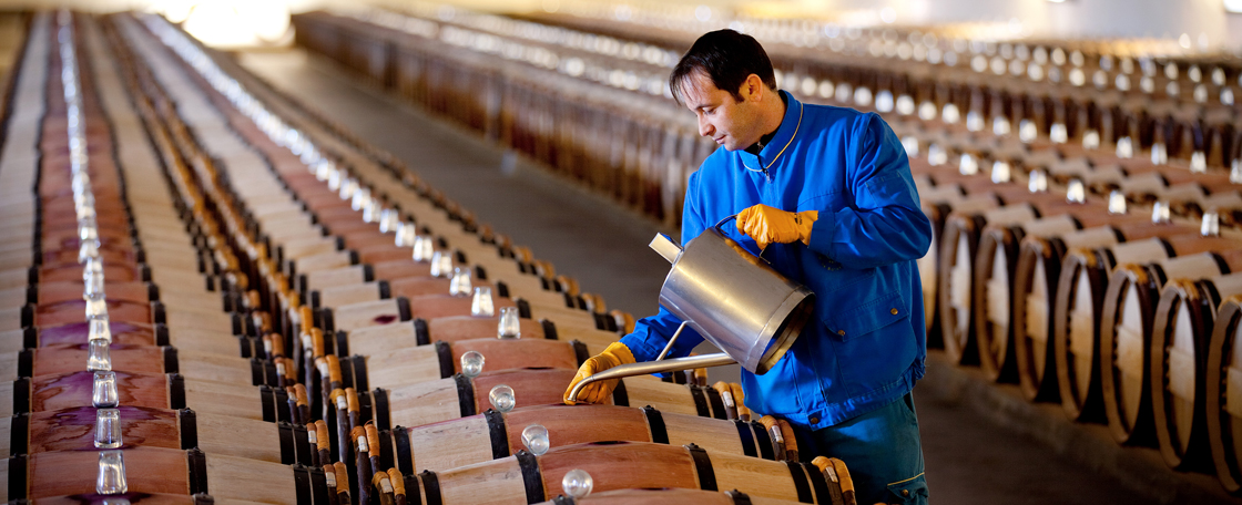 Topping up involves filling up the barrels three times a week as the level drops as a result of evaporation or impregnation of the cask.