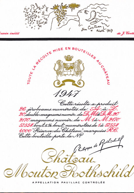Etiquette Mouton Rothschild 1947