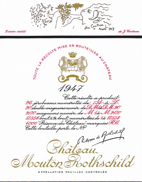 Etiquette Mouton Rothschild 1947