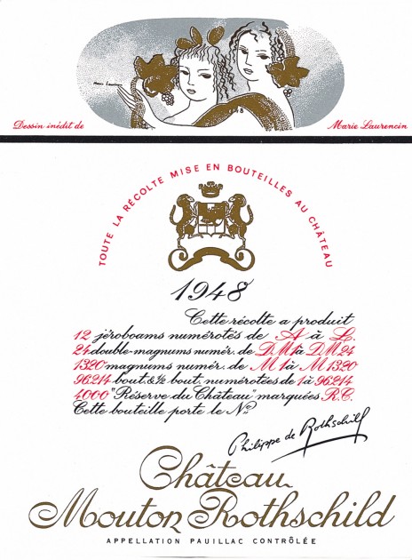 Etiquette Mouton Rothschild 1948