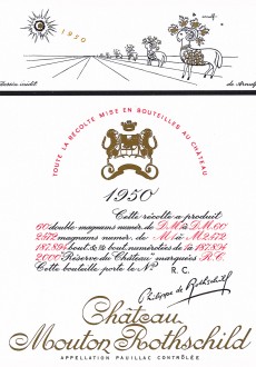 Etiquette Mouton Rothschild 1950