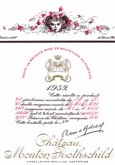 Etiquette Mouton Rothschild 1952