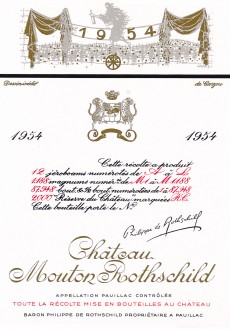 Etiquette Mouton Rothschild 1954