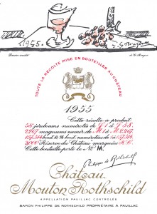 Etiquette Mouton Rothschild 1955