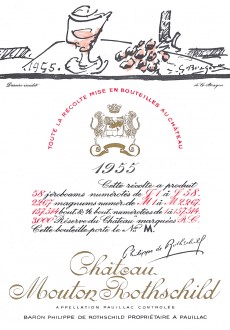 Etiquette Mouton Rothschild 1955