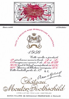 Etiquette Mouton Rothschild 1956