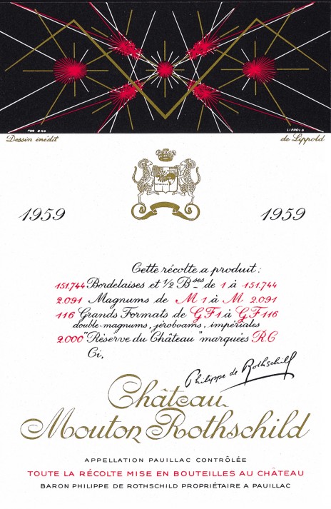 Richard Lippold - Etiquette Mouton Rothschild 1959