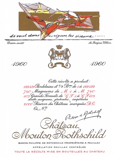 Etiquette Mouton Rothschild 1960