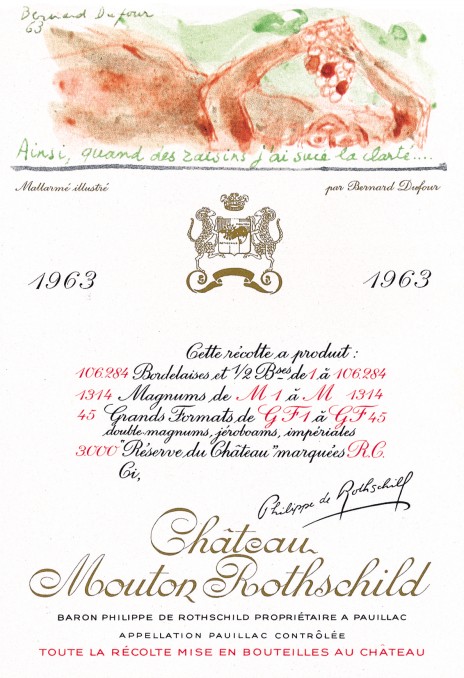 Etiquette Mouton Rothschild 1963