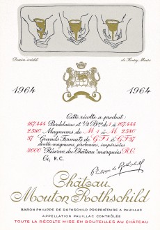 Etiquette Mouton Rothschild 1964