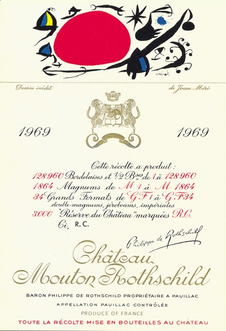 Etiquette Mouton Rothschild 1969