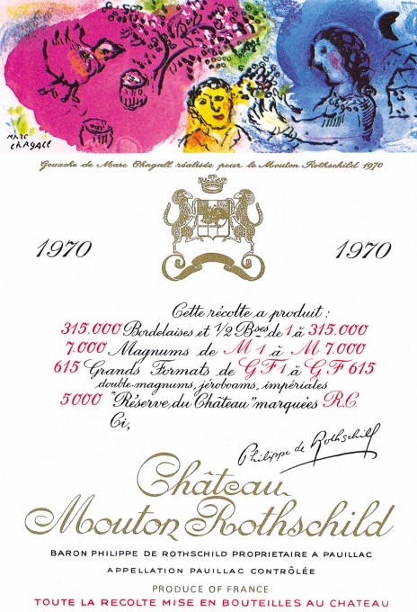 Etiquette Mouton Rothschild 1970