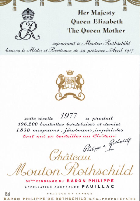 Etiquette Mouton Rothschild 1977