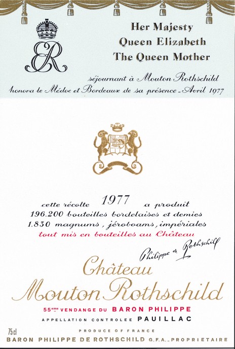 Etiquette Mouton Rothschild 1977