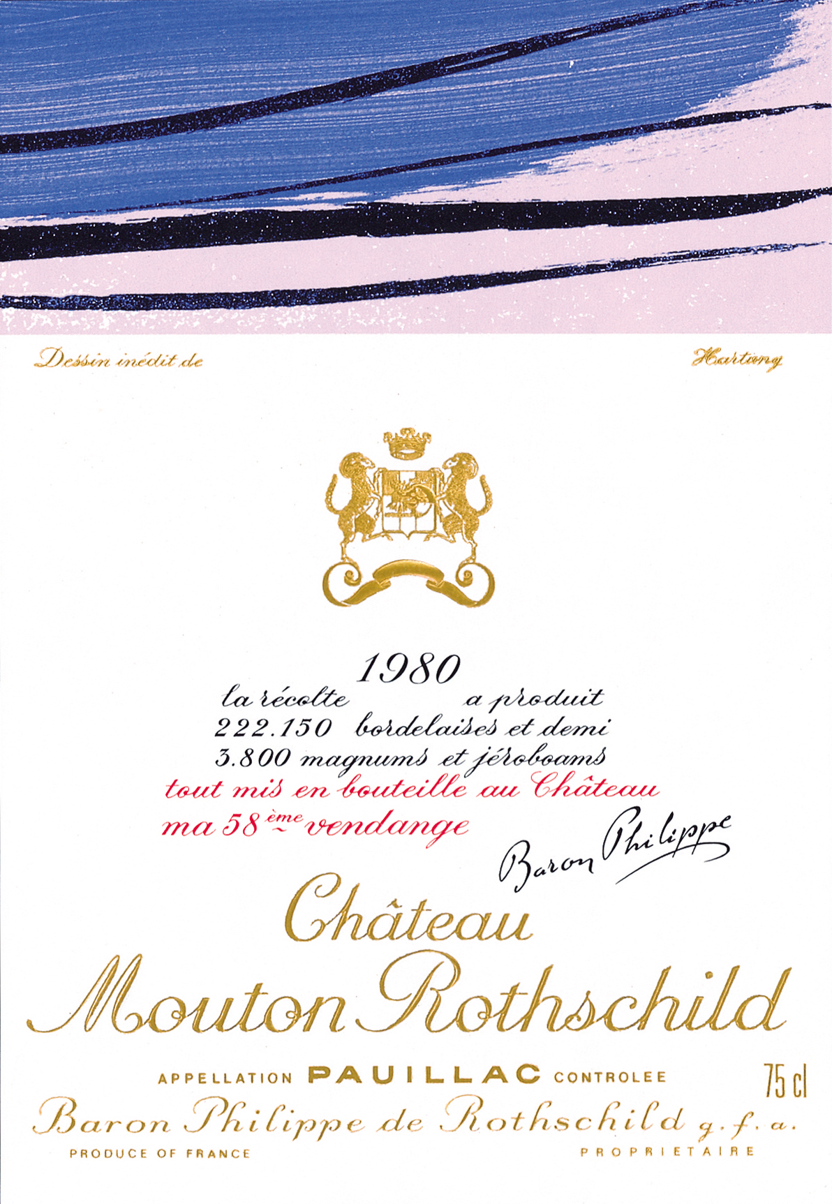 Etiquette Mouton Rothschild 1980