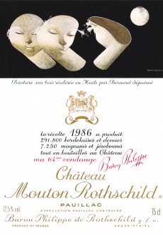 Etiquette Mouton Rothschild 1986