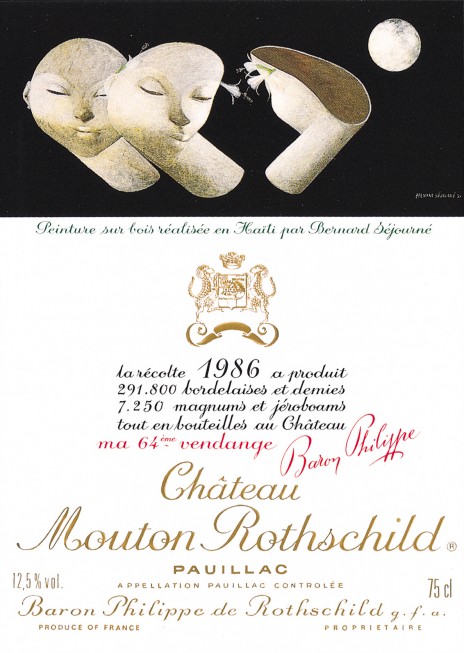 Etiquette Mouton Rothschild 1986