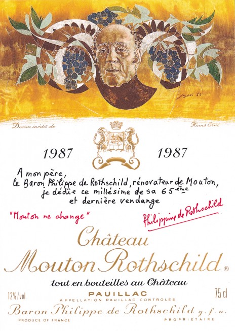 Etiquette Mouton Rothschild 1987