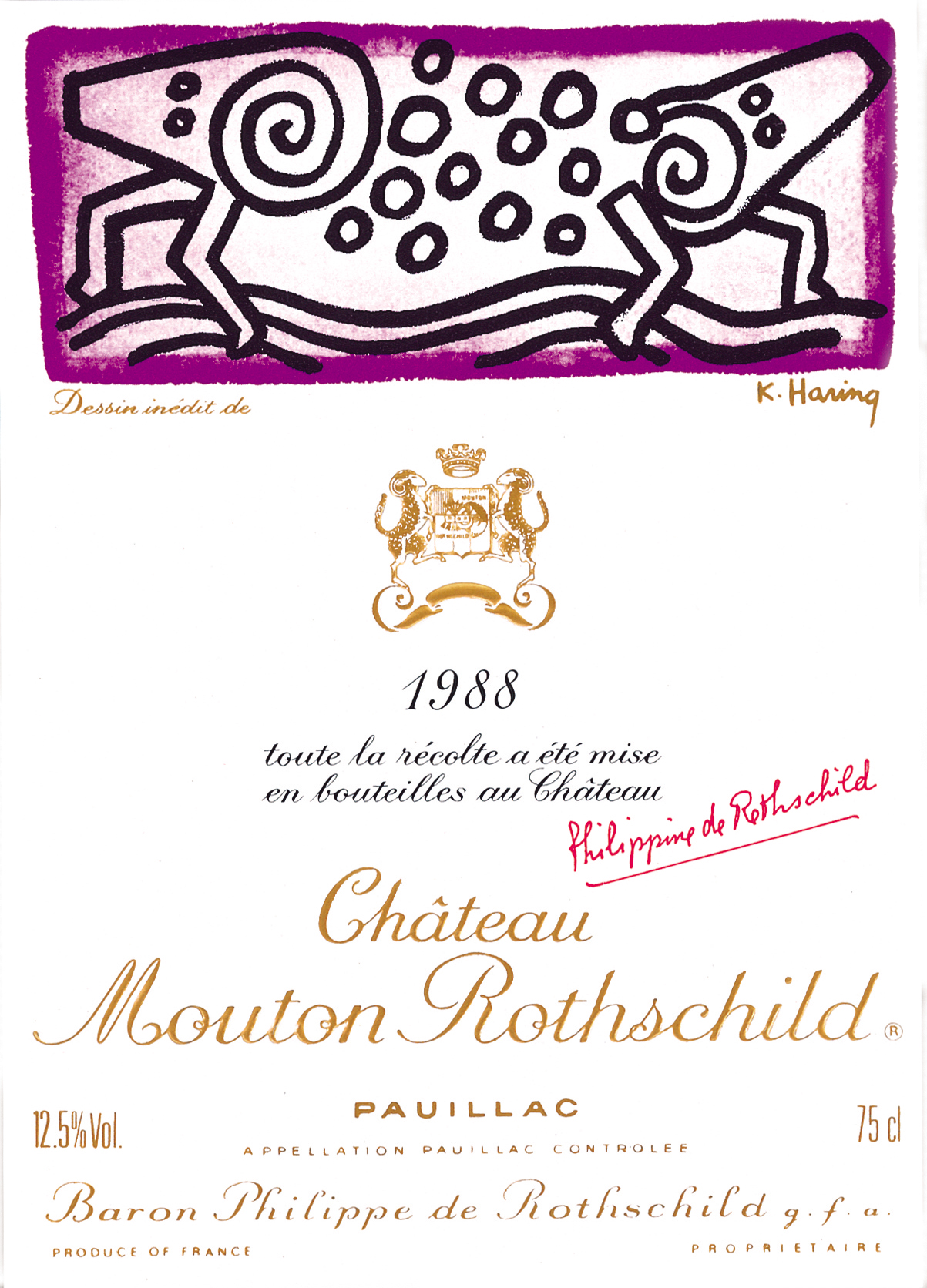 Etiquette Mouton Rothschild 1988