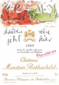 Georg Baselitz - Etiquette Mouton Rothschild 1989