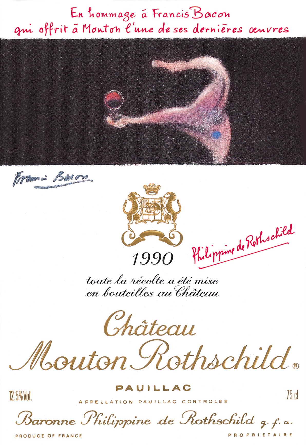 Etiquette Mouton Rothschild 1990