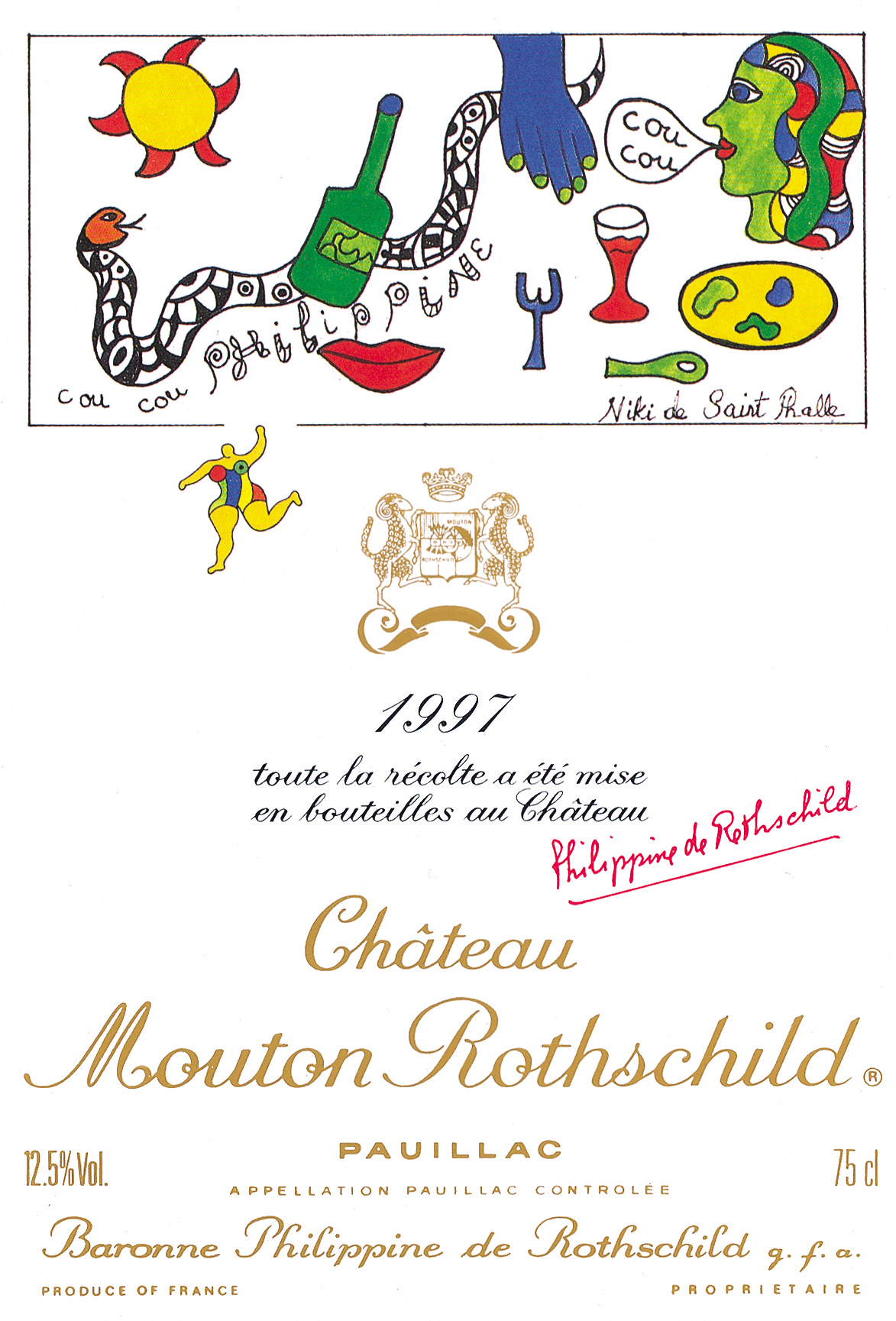 Etiquette Mouton Rothschild 1997