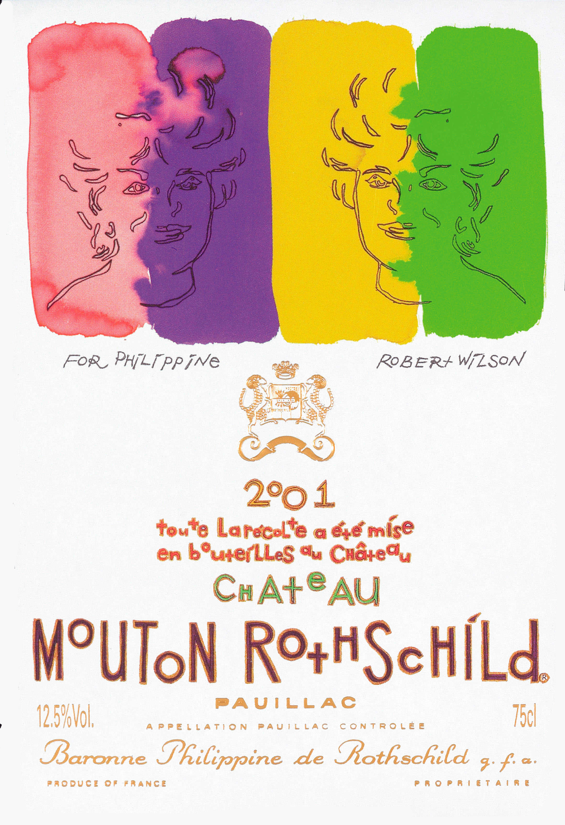 Etiquette Mouton Rothschild 2001