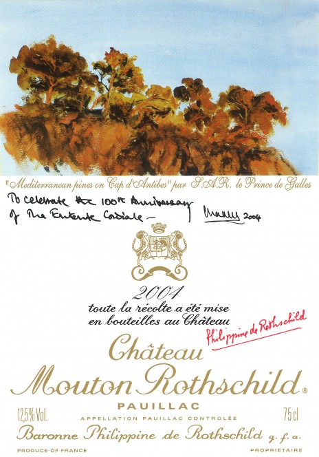 Etiquette Mouton Rothschild 2004