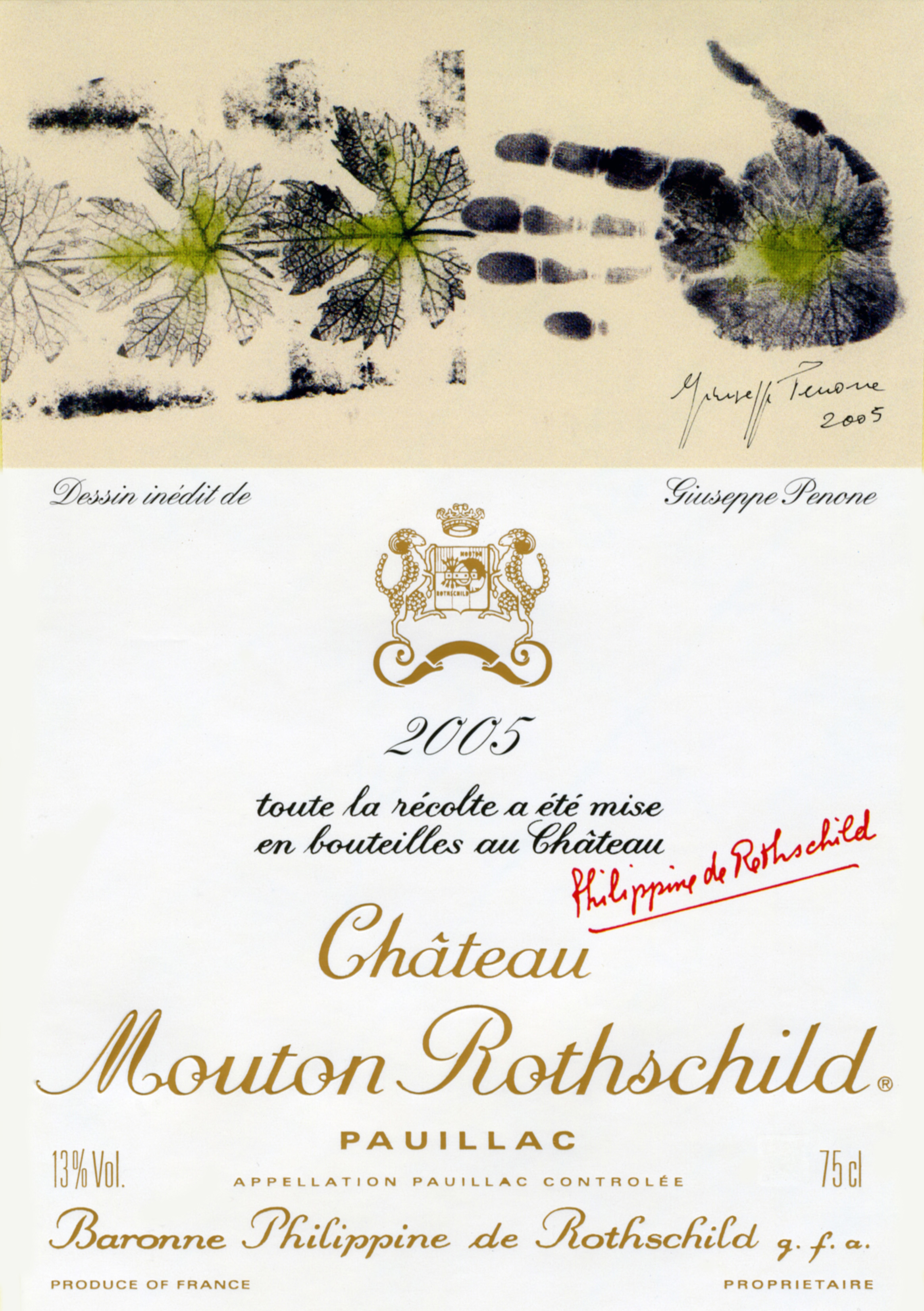 Etiquette Mouton Rothschild 2005