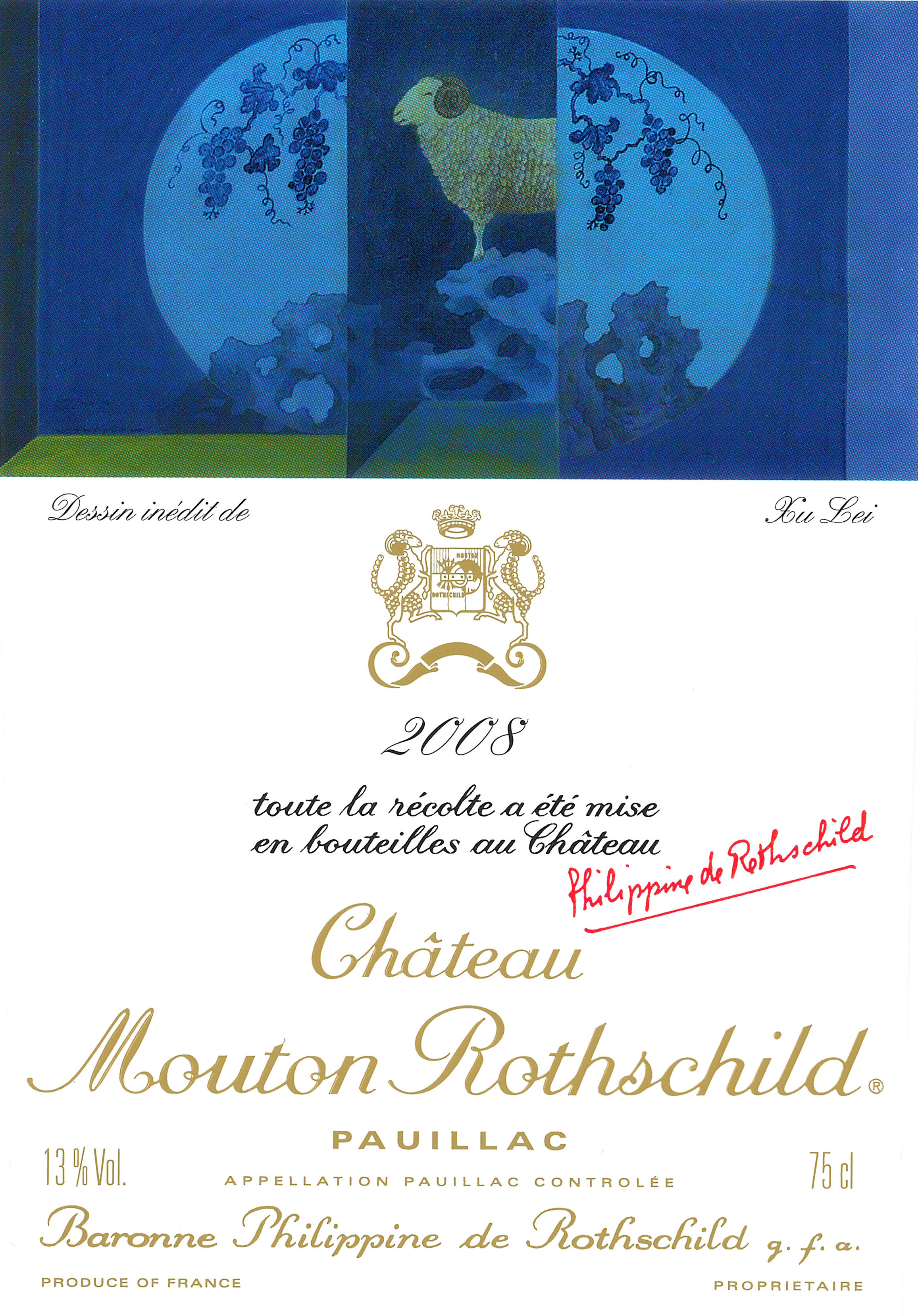 Etiquette Mouton Rothschild 2008