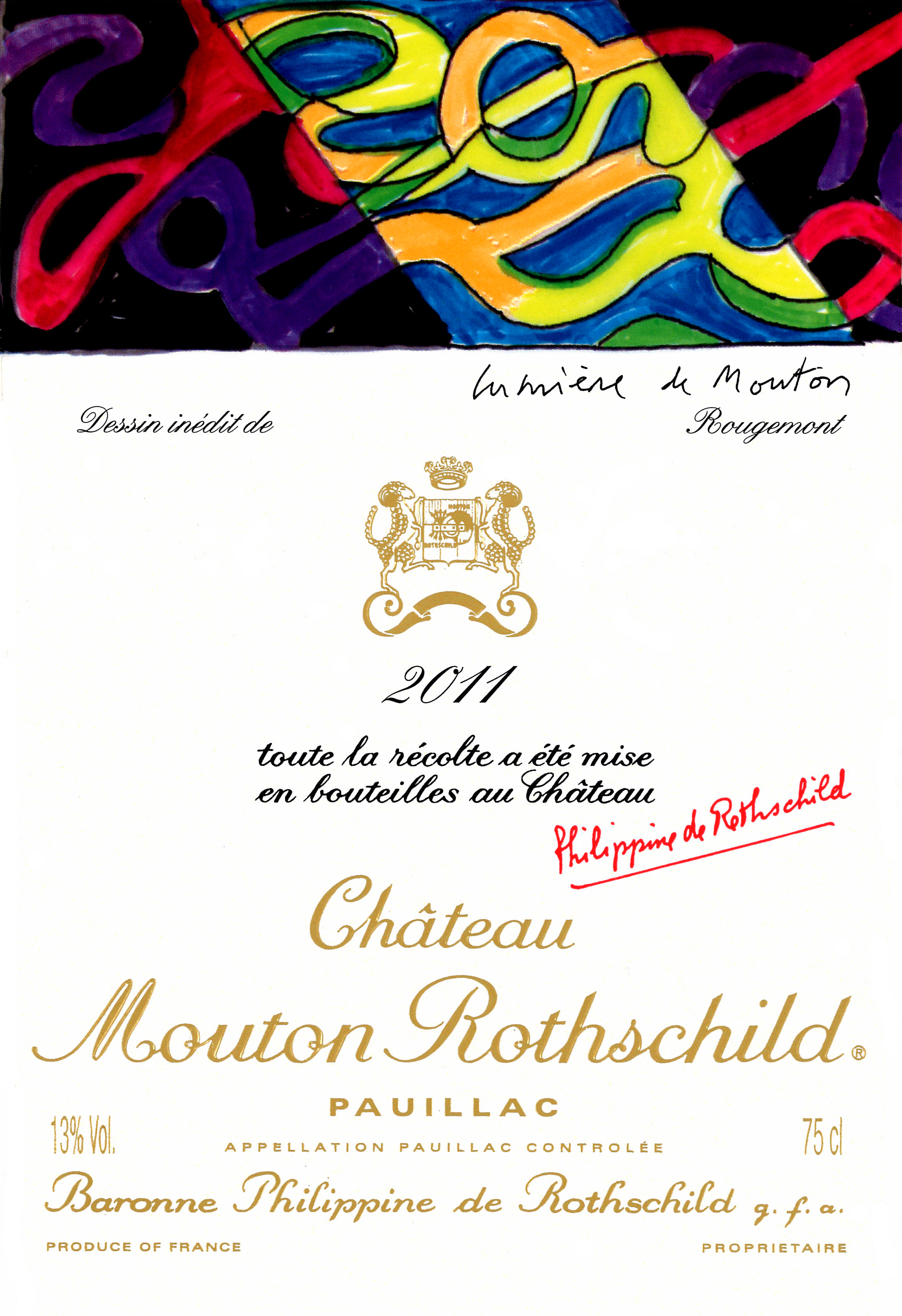 Mouton Rothschild 2011 vintage label